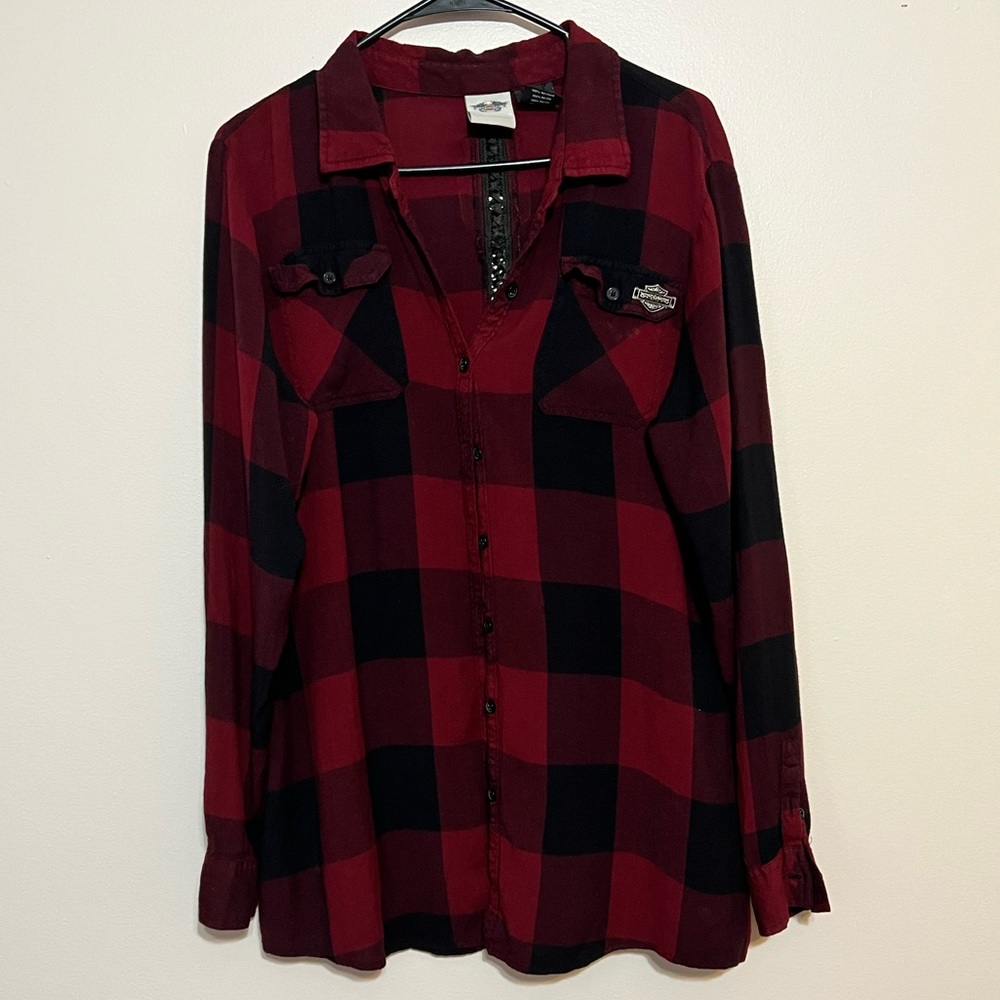Ladies Harley Davidson Flannel Shirt Size XL